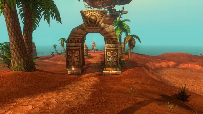 Darkspear Island Battleground on the island with a gate and a capture point in the back