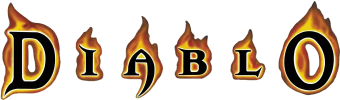 The original Diablo logo, with the game's name in flaming orange lettering.