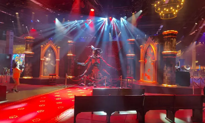 BlizzCon Statue of Mephisto that you could see during the convention inside a sort of chuch setting