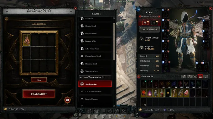Diablo 4 Horadric Cube Recipe for Boss Material turned into unique items