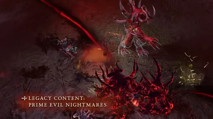 Diablo 4 Season 15 Waking Nightmare of Diablo, with a Barbarian fighting the Lord himself