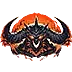 Diablo BlizzCon 2026 30th Anniversary Twitch chat badge; a red demonic head icon on a black background