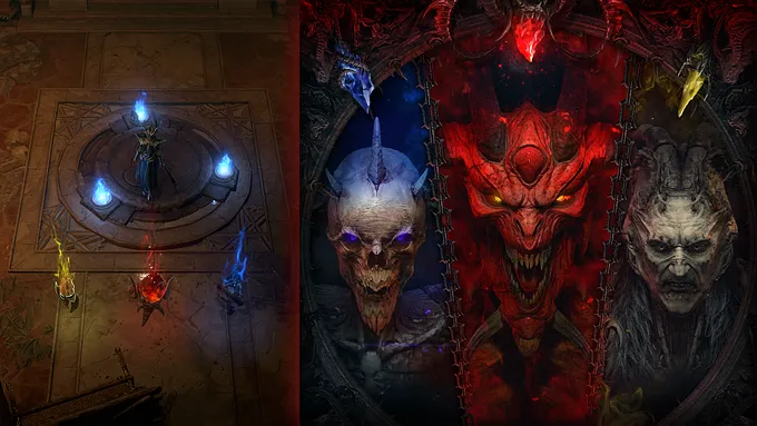 Diablo 4 Season 15 the three splinters of evil with baal, diablo, and mephisto