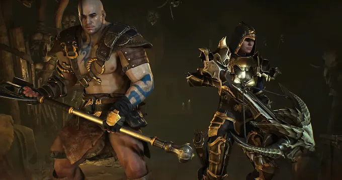 Diablo 4 Barbarian and Rogue skins inspired by older Diablo games