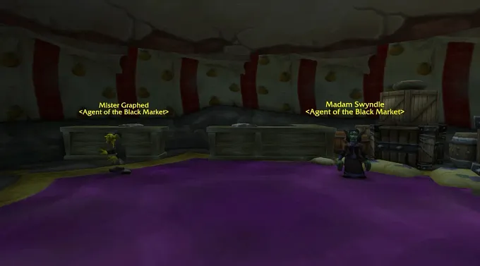 WoW Forever Auction house showing Mister Graphed on the left and Madam Swyndle on the right