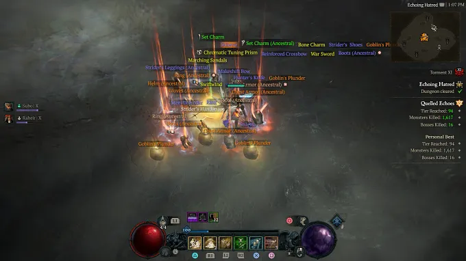 Diablo 4 Echoing Hatred end of a run with the pile of loot you can obtain