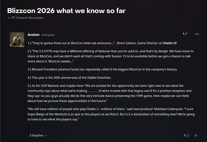 Forum thread start with the recap of what we already know based on the clues the game team has left for us. 