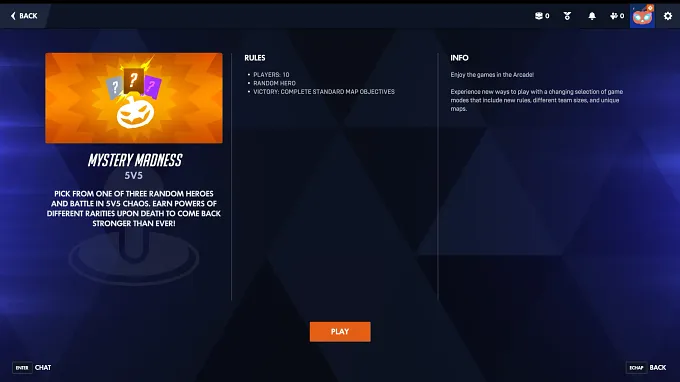 Overwatch Mystery Madness Event rules detailed in game