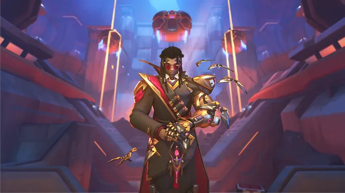 Owerwatch Doctrine in front of the new map that was added in Season 5
