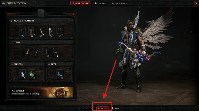 Diablo 4 Wardrobe ensemble option