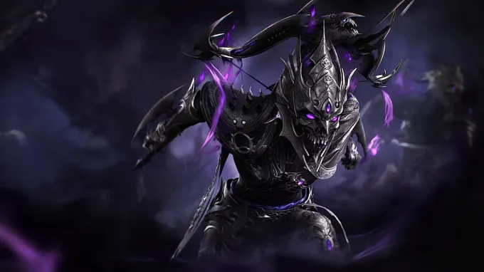 Diablo 4 Rogue Dark Cosmetic with shadow imbuement as he dashes in front