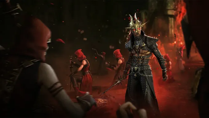Diablo 4 Warlock Cosmetic with cool looking dark gear