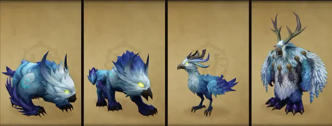 WoW Forever Skyborne with all the different new Druid forms as a Skyborne